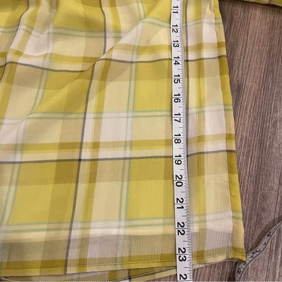 Ann Taylor Women’s Med Blouse Top Smocked Plaid Romance Victorian Academia Sheer - Picture 11 of 14